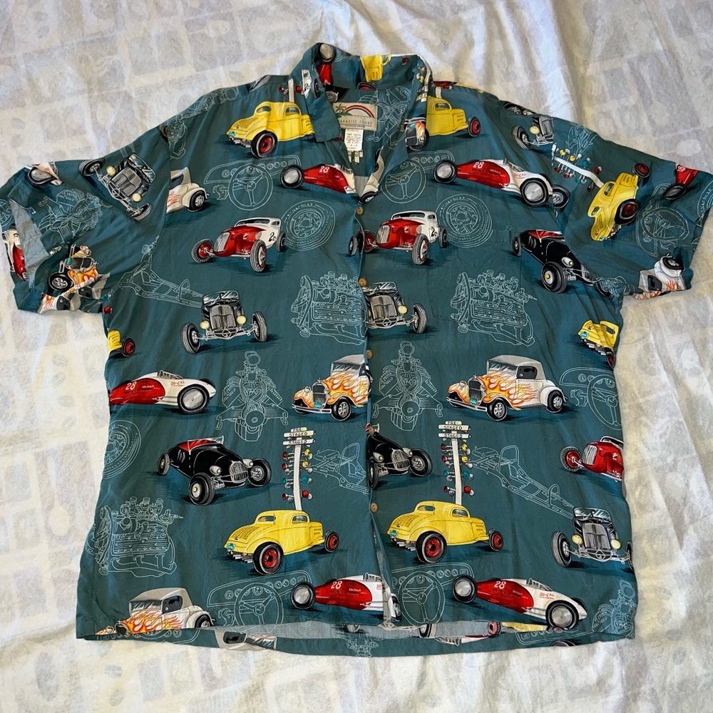 Paradise Found mens vintage button up shirt